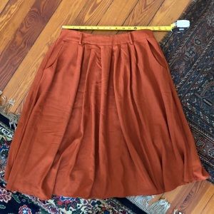 Burnt orange a-line skirt with pockets